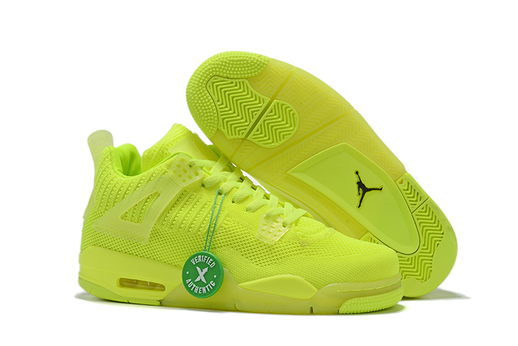 Air Jordan 4 Retro Flyknit All Fluorscent Green Shoes